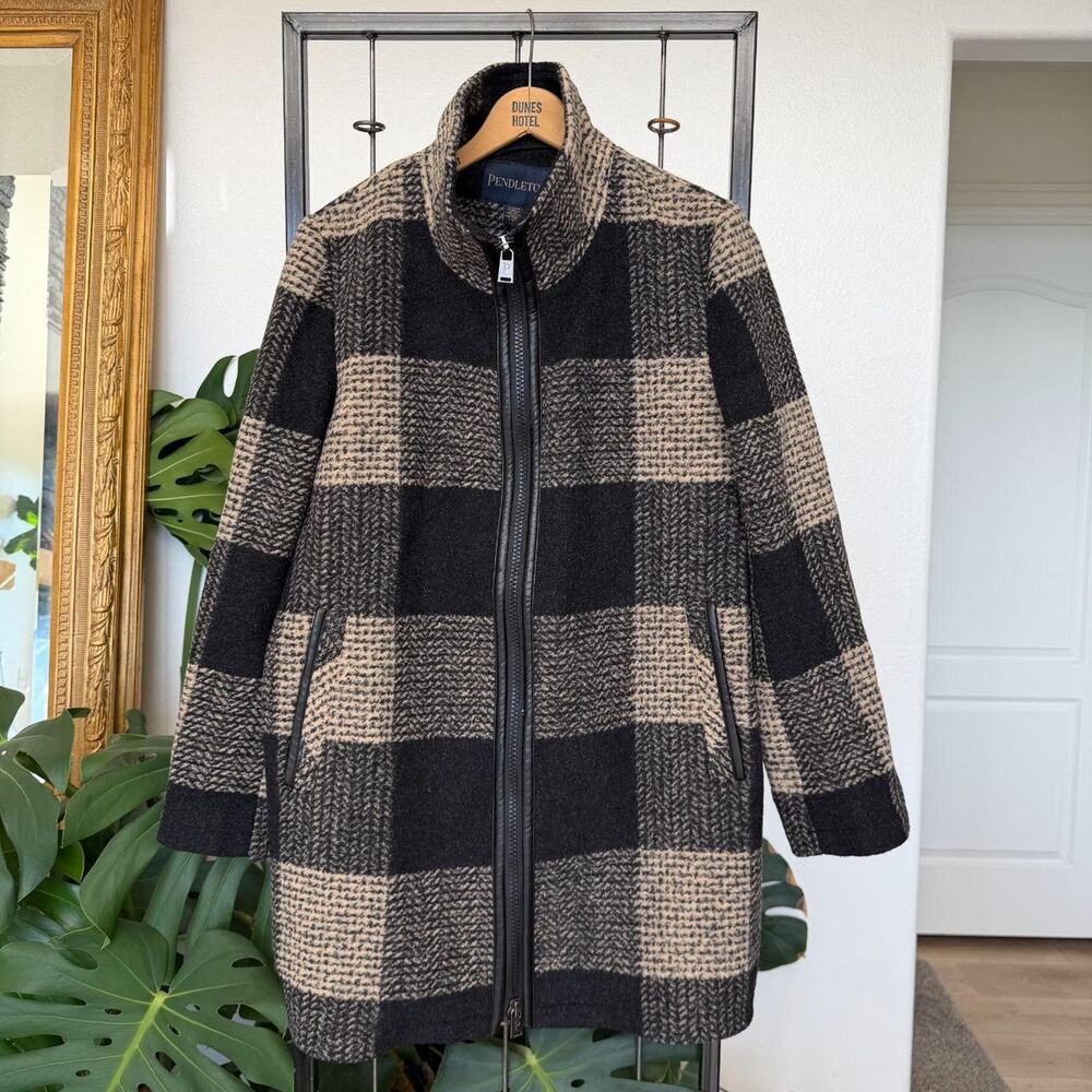 Pendleton Plaid Wool Blend Coat
